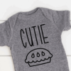 Cutie Pie- baby/toddler gray bodysuit